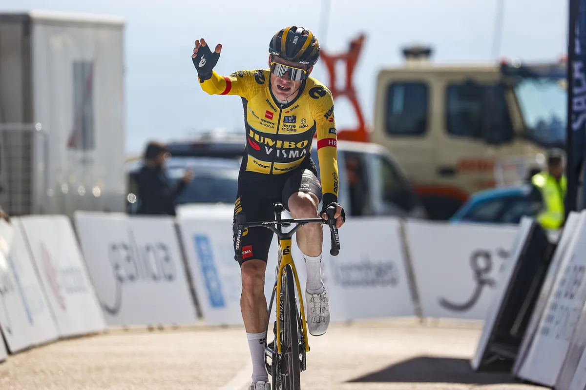 image showing Jonas winning a cycling stage